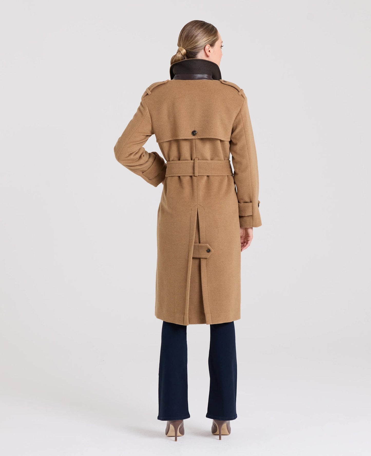 Victoria Trench Coat with Belted Wool Blend